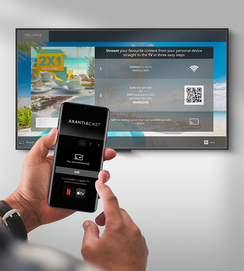 Arantiacast. Professional Casting Solution for Hospitality Environments