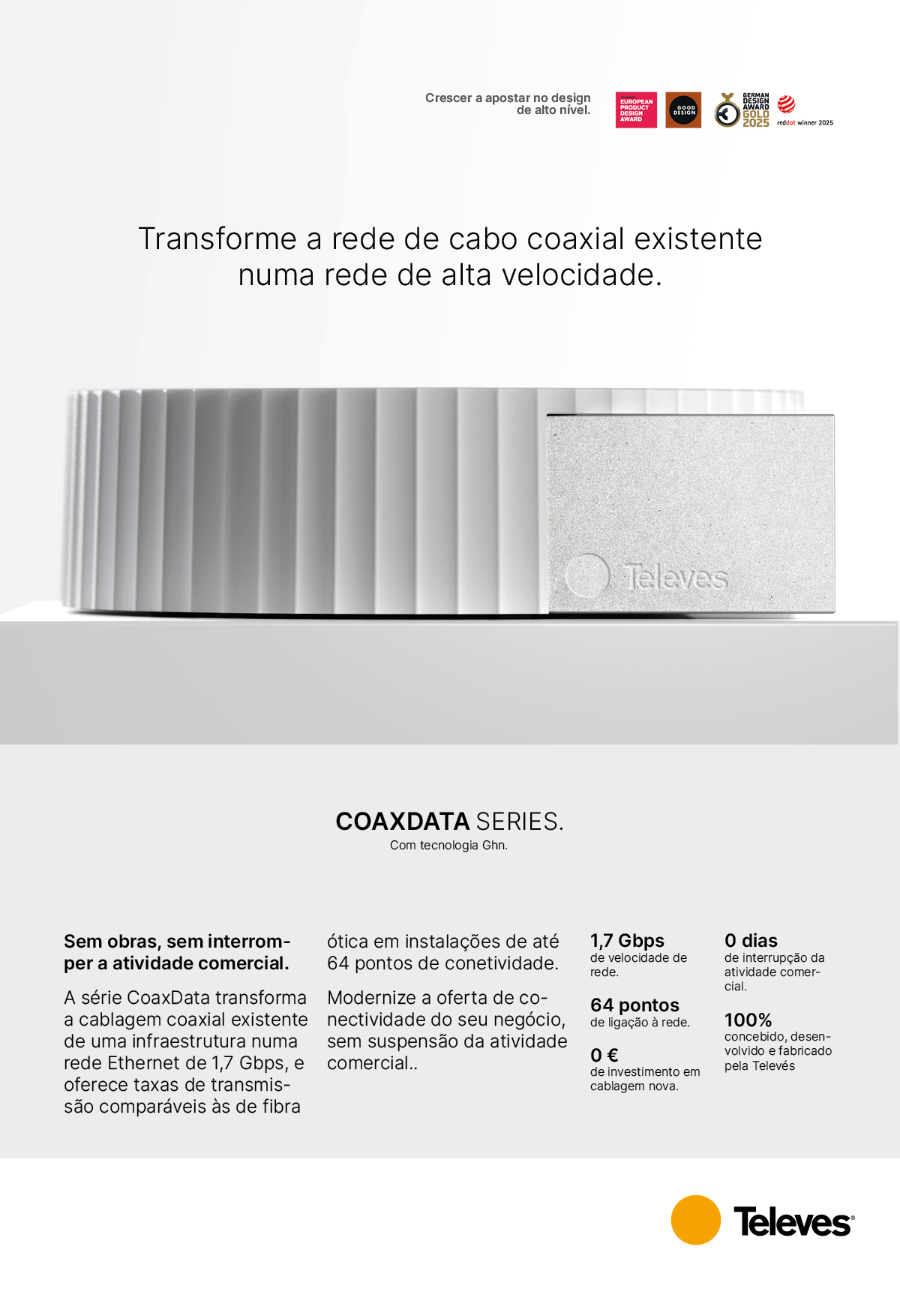 COAXDATA SERIES - Transforme a rede de cabo coaxial existente numa rede de alta velocidade