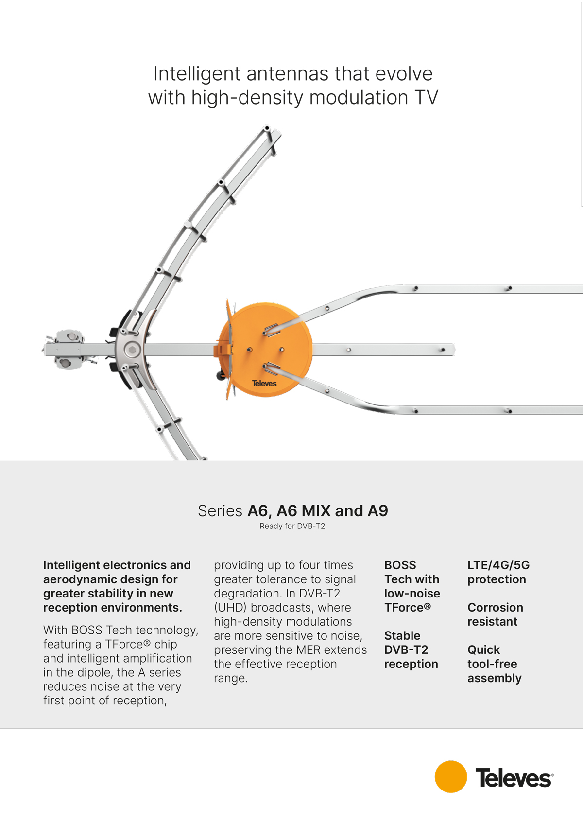 Series A6, A6 MIX and A9 - Intelligent antennas that evolve with high-density modulation TV
